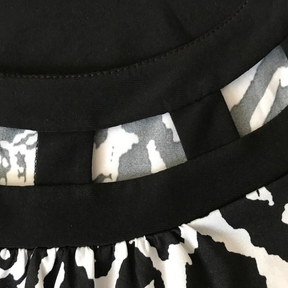 PerSeption Concept Sleeveless Blouse Lattice Neck Chiffon Ruffle Hem Size Large - Picture 4 of 16